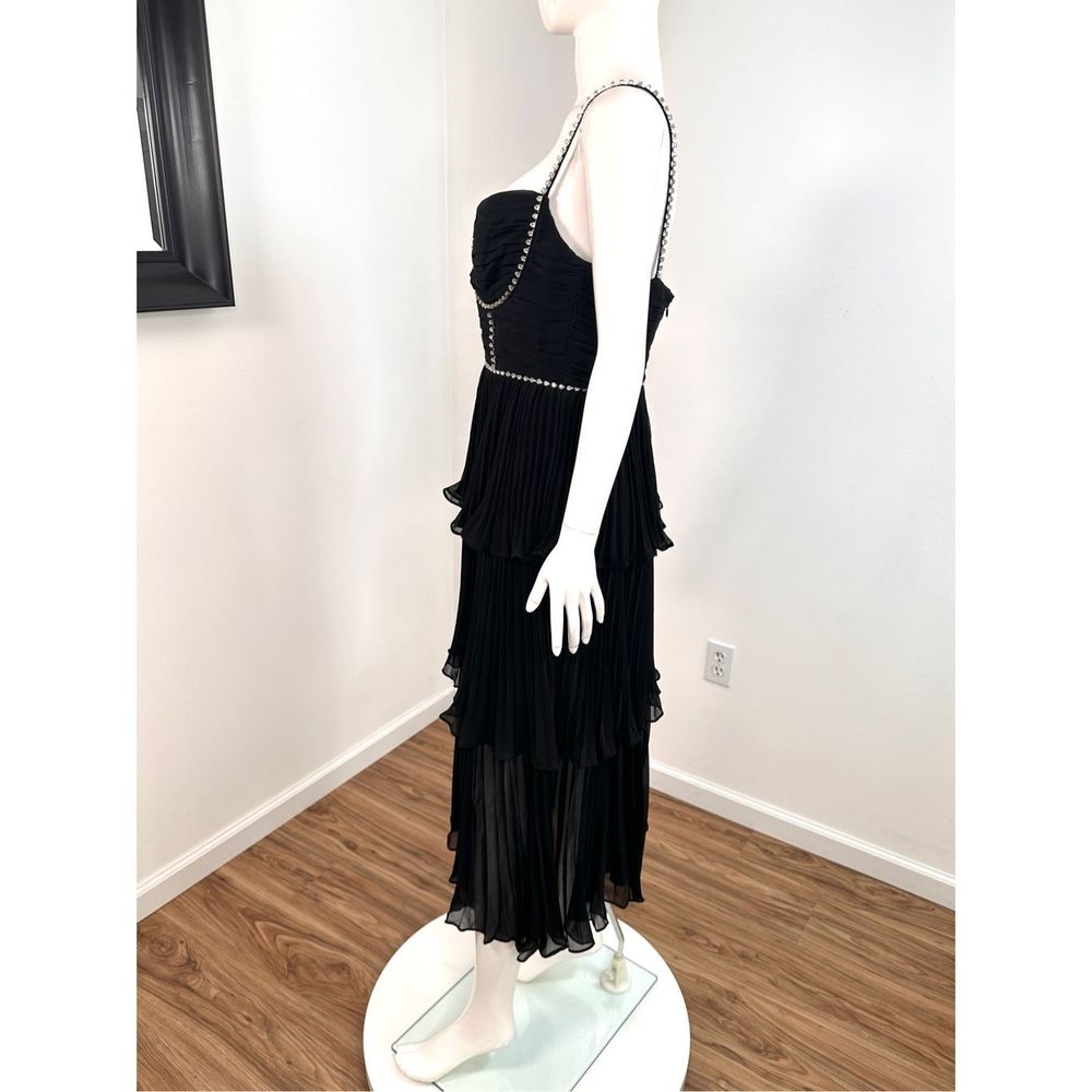 Self-Portrait Bustier Tiered Chiffon Midi-Dress size 8 - Picture 9 of 12